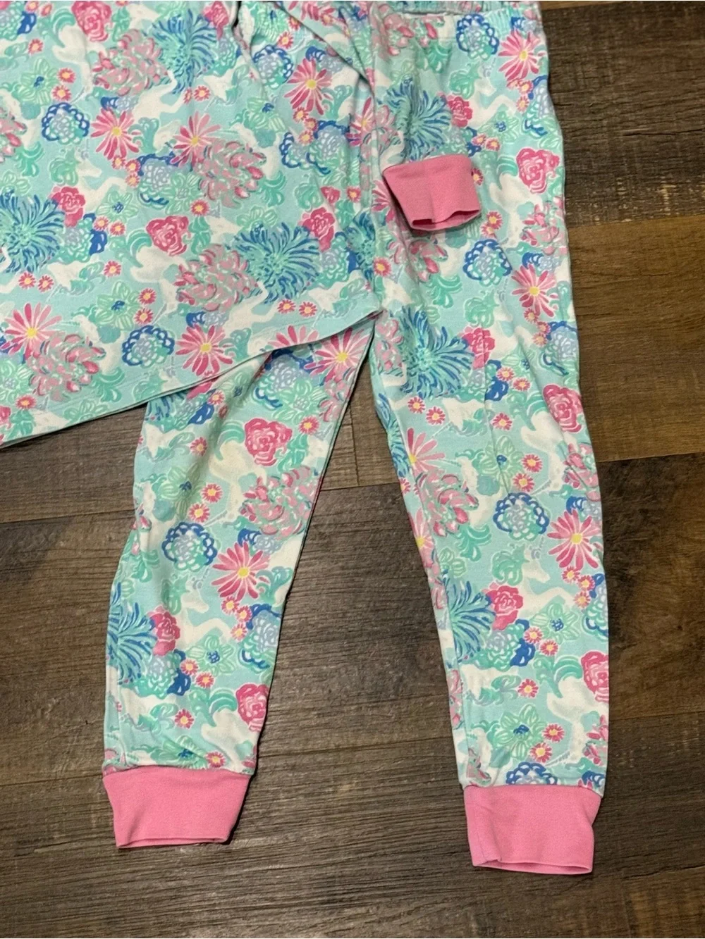 Girls' Lilly Pulitzer Floral Mint & Pink Pajama Set
